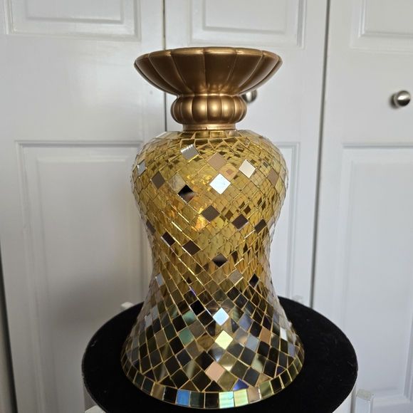 Partylite Global Fusion 12" Hurricane Candleholder Vase Mosaic Design - Picture 8 of 9